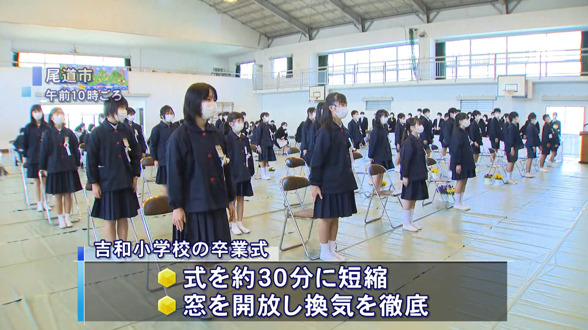 新型コロナ２人陽性の尾道市　小学校２４校で卒業式　広島