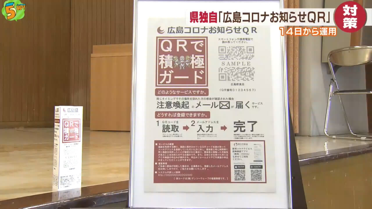 広島県独自　ＱＲコードで接触確認　新型コロナ