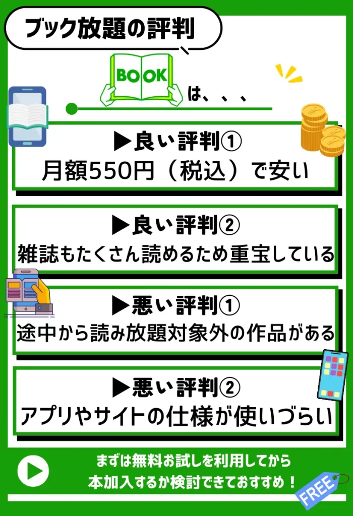 【最新】ブック放題の評判・口コミまとめ