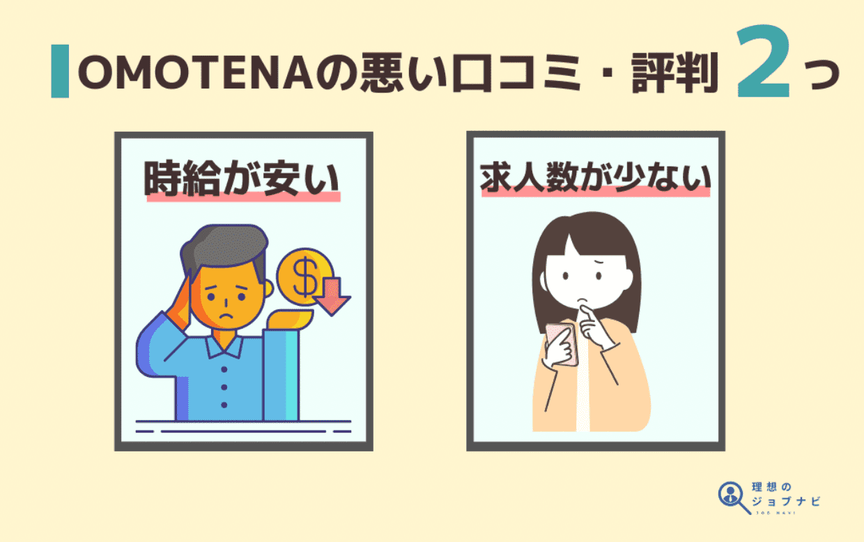 OMOTENA(スタッフエージェント)の悪い口コミ・評判