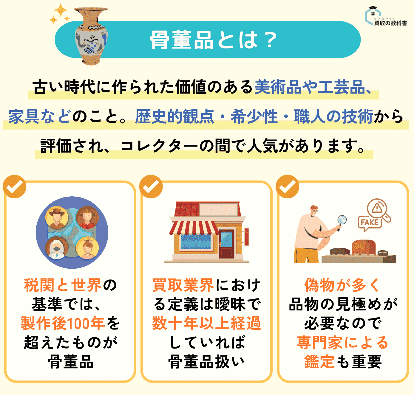 そもそも骨董品とは？の図解 オリジナル画像