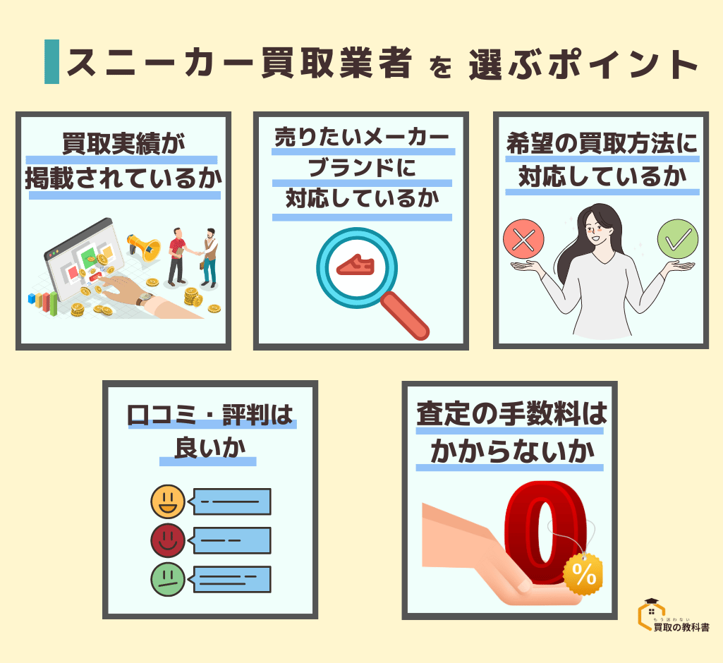 スニーカー買取業者　選ぶポイント