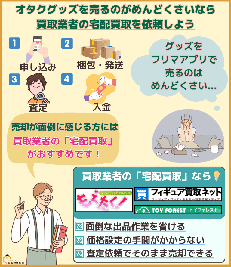 オタクグッズを売るのがめんどくさいなら買取業者の宅配買取を依頼しよう