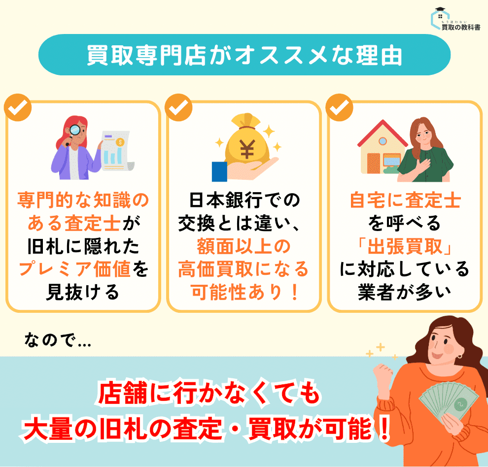 旧札（古いお札）を交換・換金できる場所は買取業者がおすすめな理由